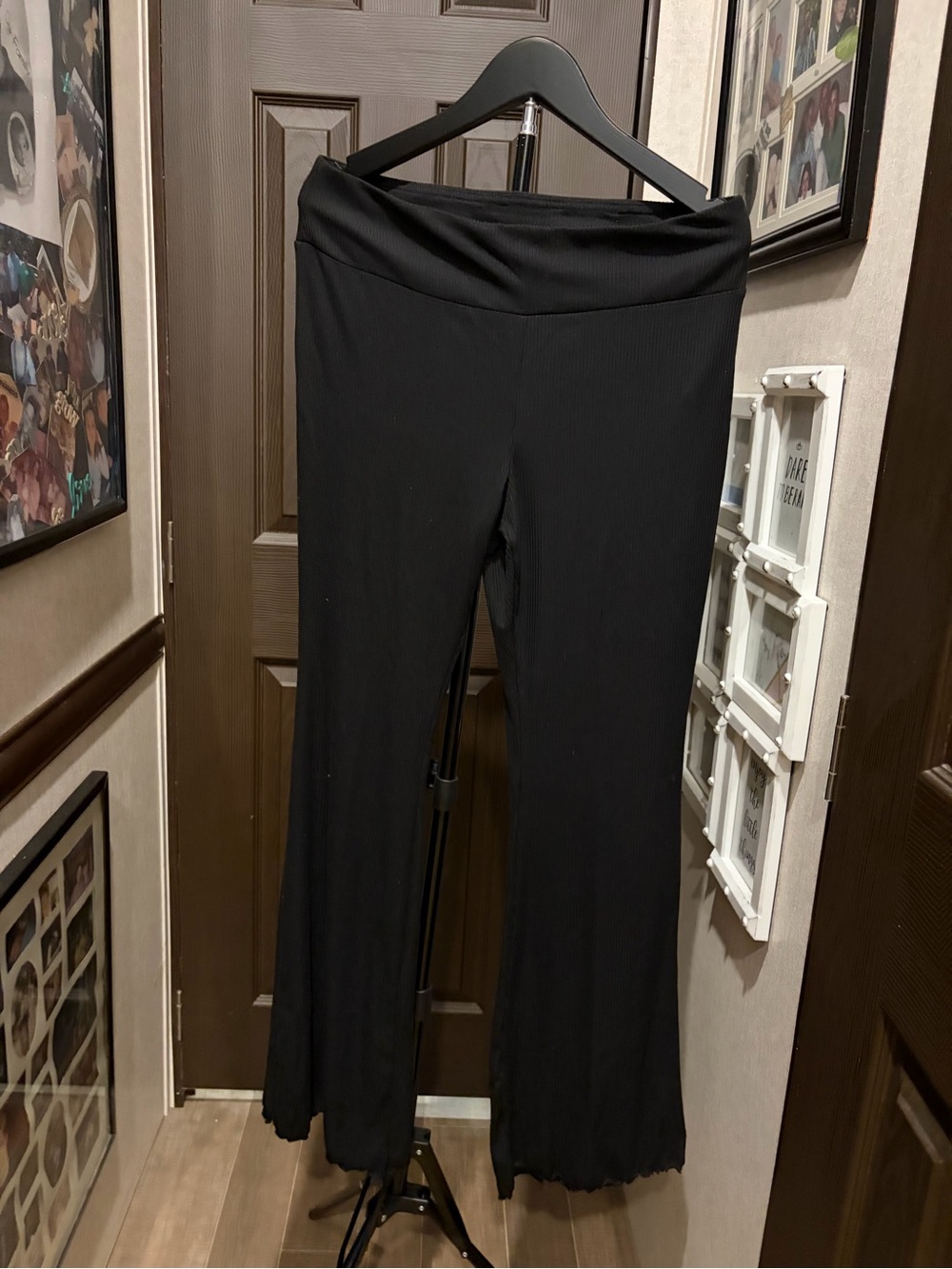 No Boundaries Black Wide-Leg Foldover Waist Pants